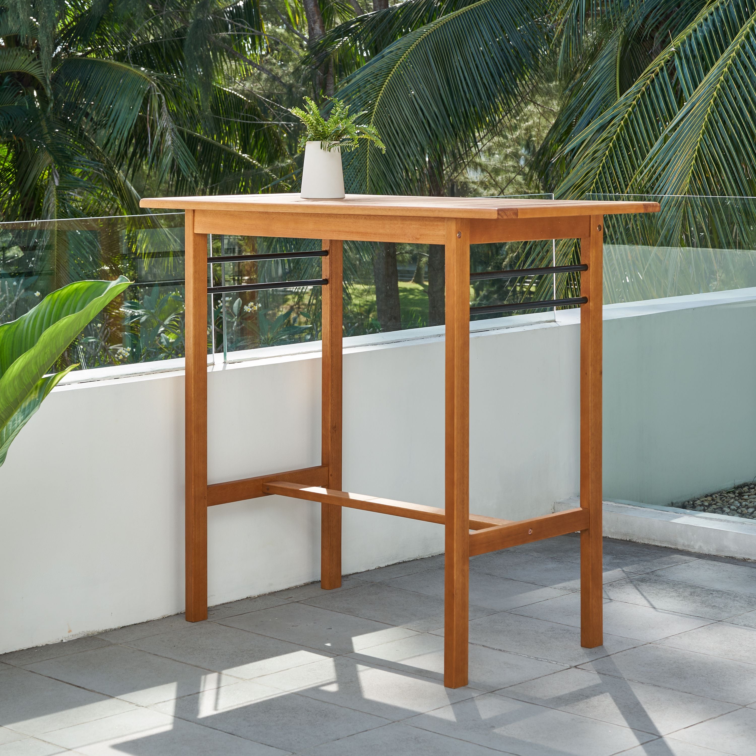 gloucester contemporary Patio Wood Bar Table(D0102H7J63P)