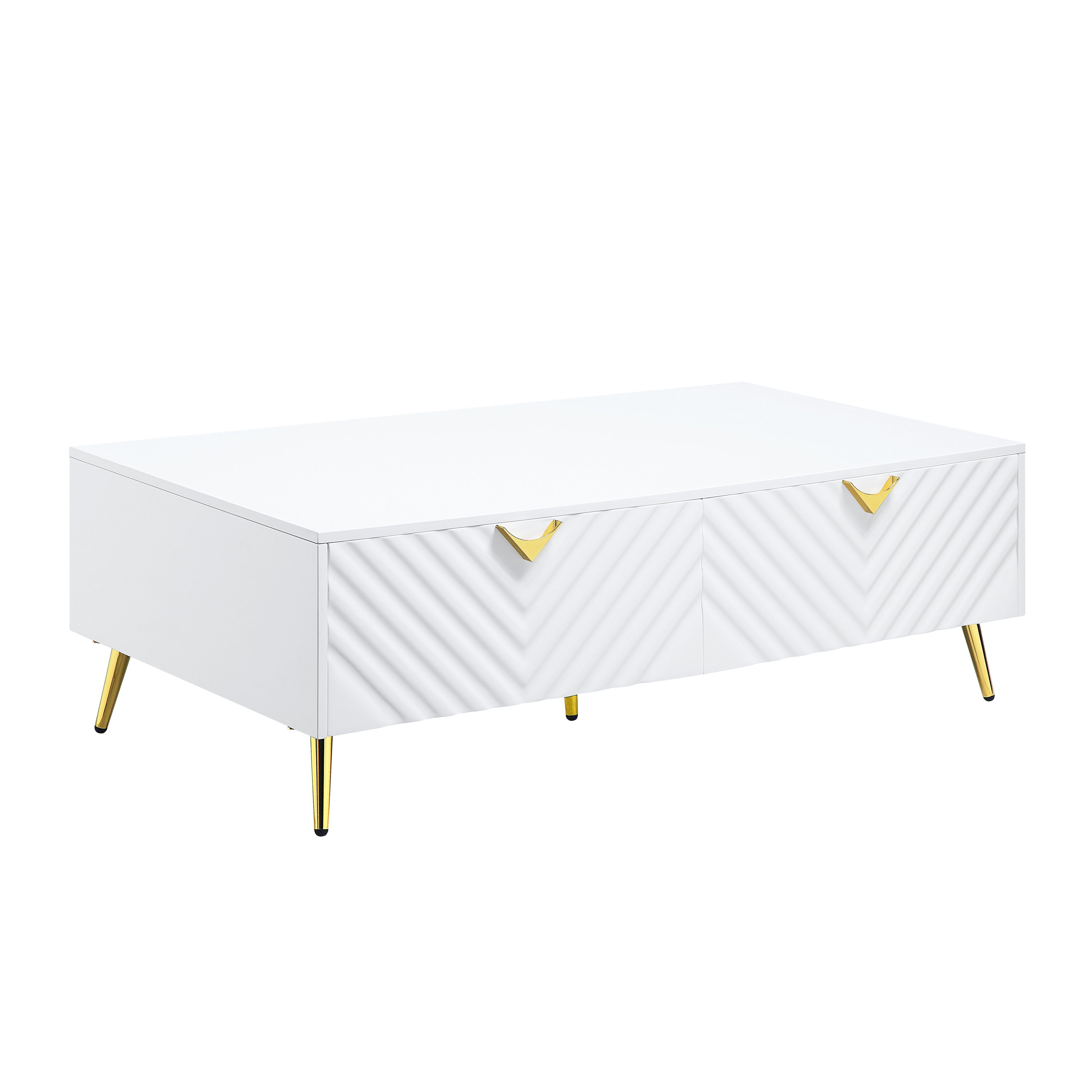 AcME gaines coffee Table, White High gloss Finish LV01139(D0102H7JL86)