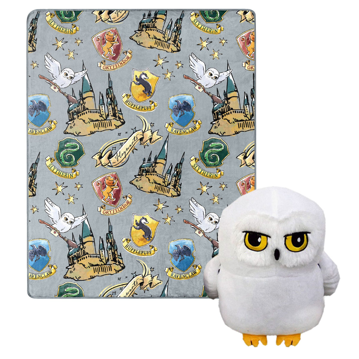 Harry Potter Hedwig Magic character Hugger Pillow & Silk Touch Throw Set 40 x 50(D0102H94c6g)