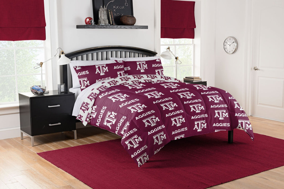 Texas A&M Aggies Rotary Queen Bed In A Bag Set(D0102H94Ceu)
