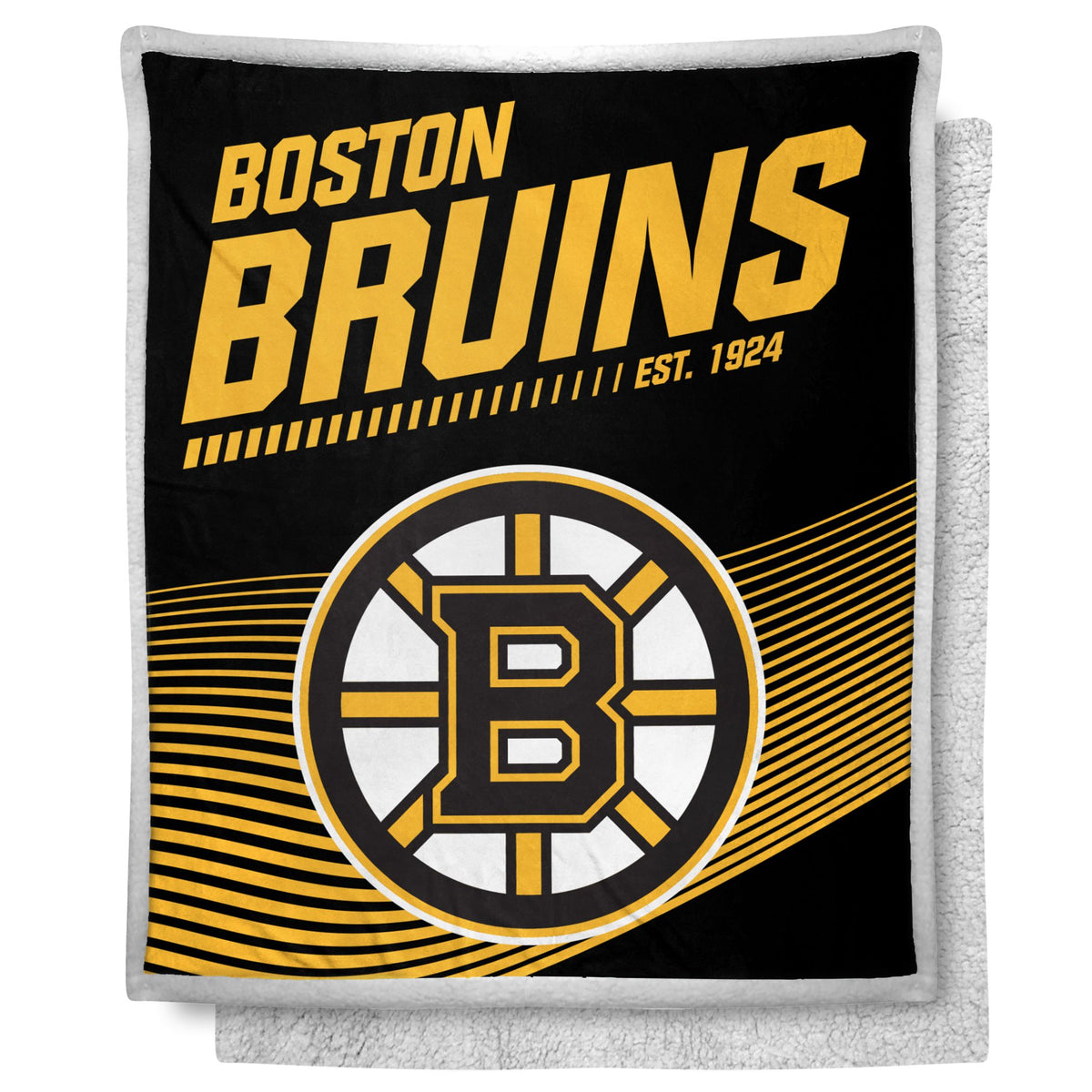 Bruins OFFIcIAL NHL New School Mink Sherpa Throw Blanket 50 x 60(D0102H94UE7)