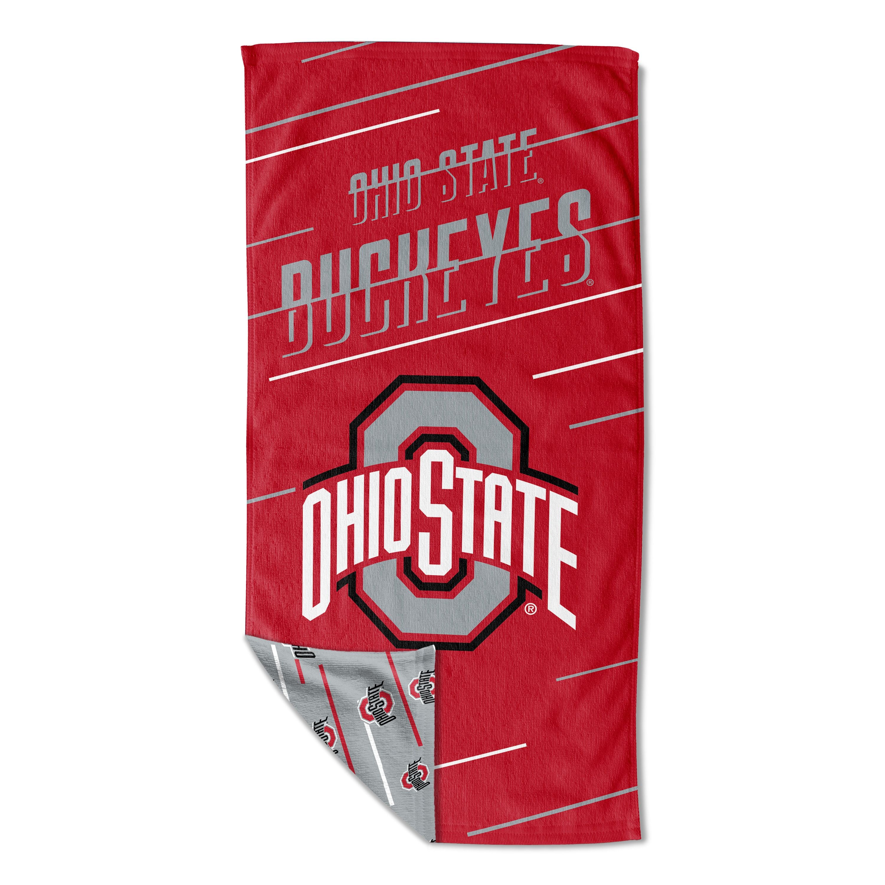 Ohio State OFFIcIAL NcAA Splitter Beach Towel & Mesh Bag Set 32 x 64(D0102H94VDV)