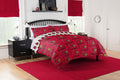 Louisville cardinals Full Rotary Bed In a Bag Set(D0102H94VJU)