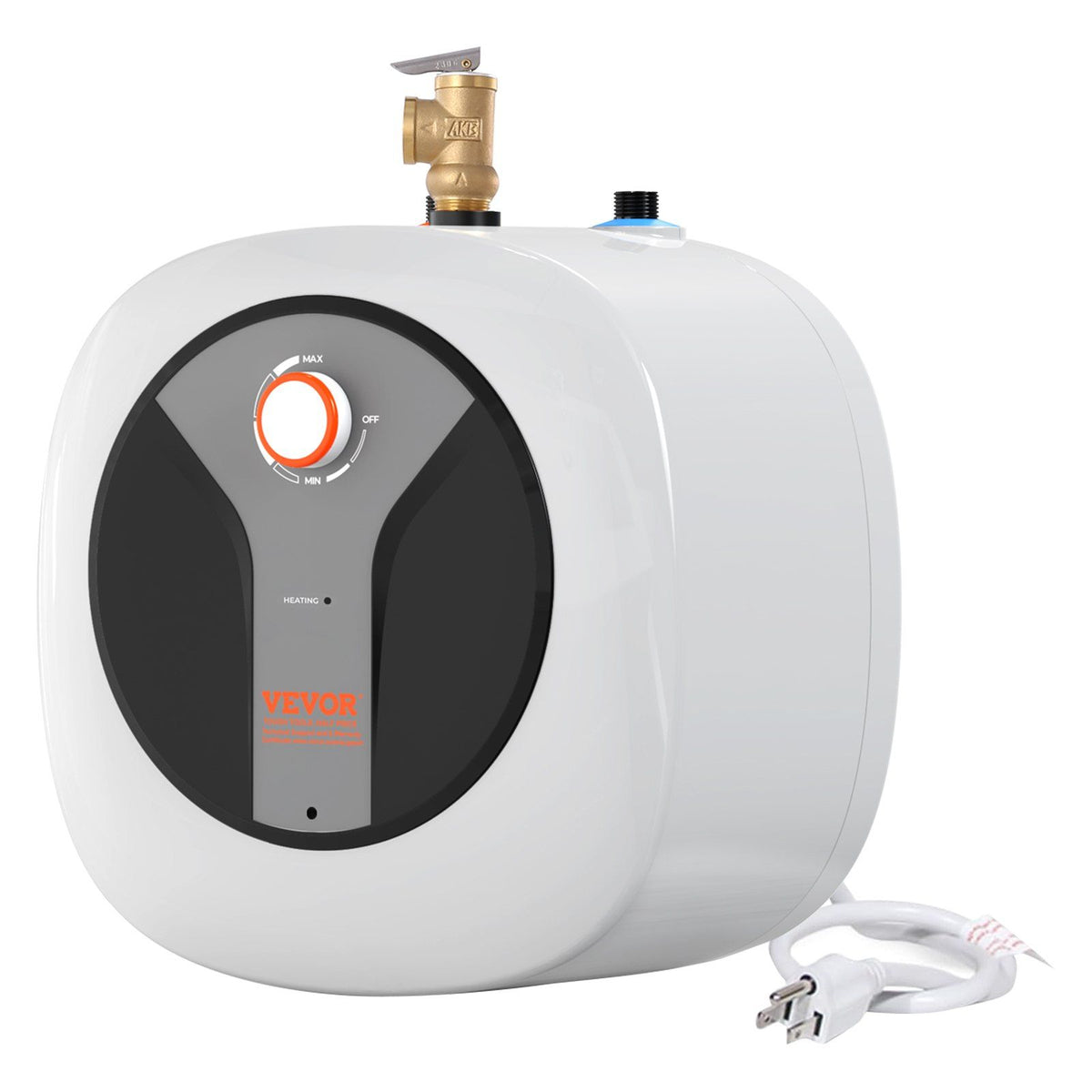 VEVOR Electric Mini-Tank Water Heater 4-Gallon Tank, 1440W Hot Water Boiler Storage, Safety Temperature Pressure Valve Easy Inst