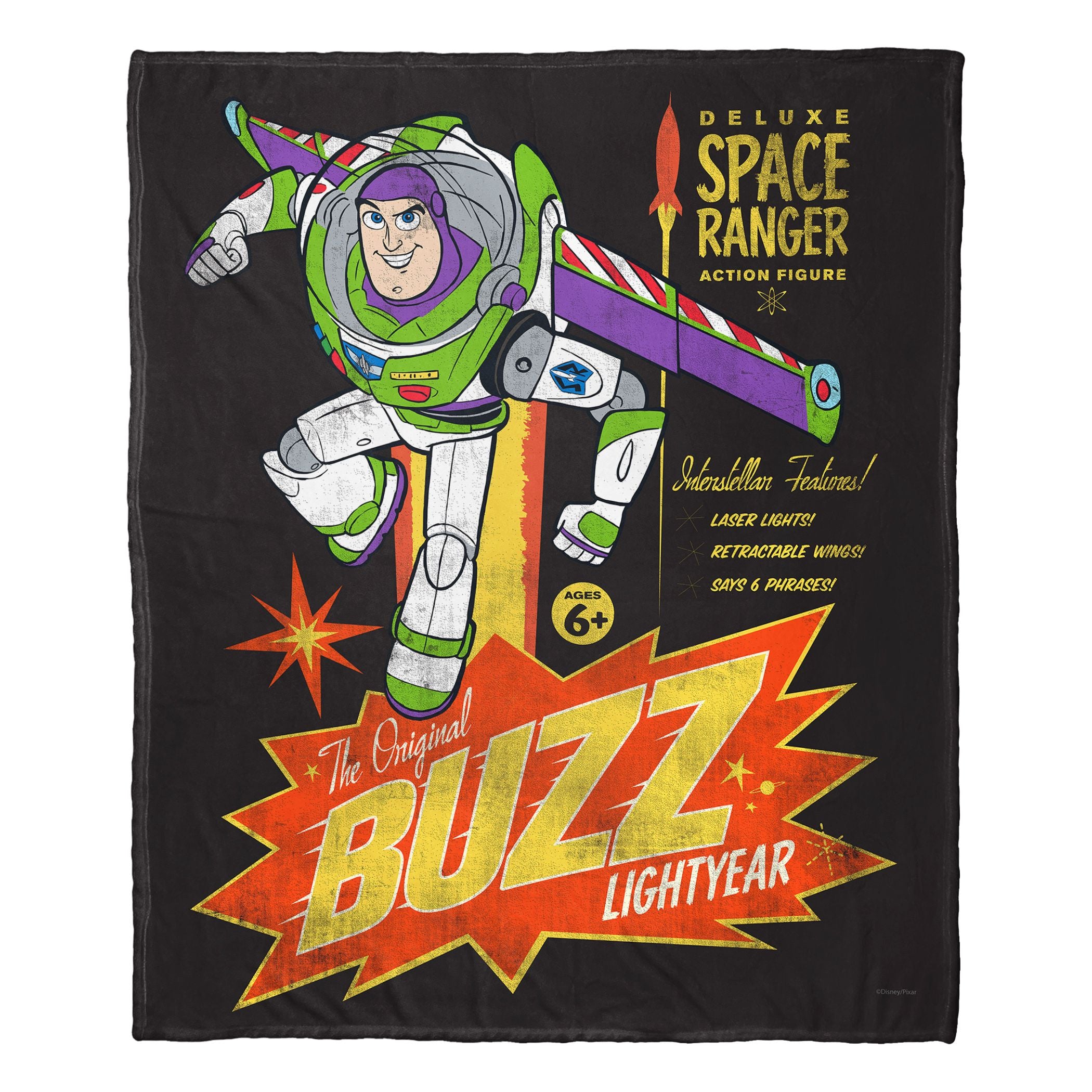Toy Story, Vintage Buzz Aggretsuko Comics Silk Touch Throw Blanket, 50' X 60'(D0102Har64G.)