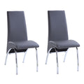 Grey and Chrome Solid Back Side Chairs (Set of 2)