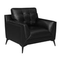 41 Inch Modern Accent Chair, Double Track Arms, Foam Cushioning, Black