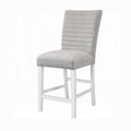 Grey and White Upholstered Counter Height Stools (Set of 2)