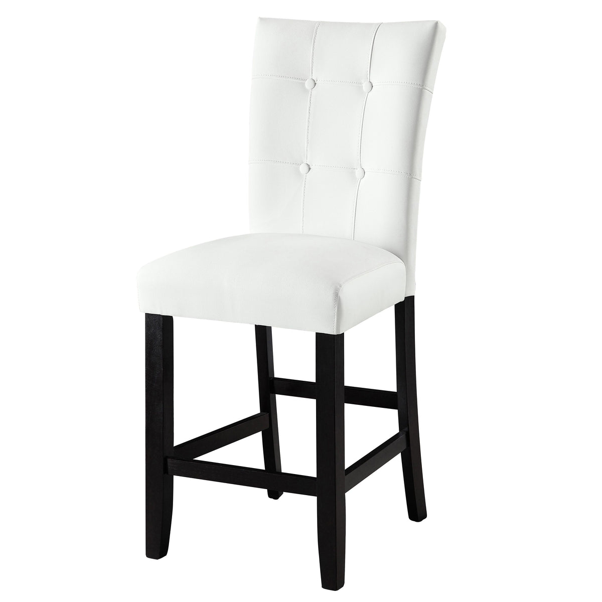 White and Black Tufted Back Counter Height Stools (Set of 2)
