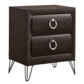 Dark Merlot 2-Drawer Nightstand with Hairpin Legs