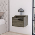 Florence Floating Nightstand with Drawer and Dual-Shelf Display
