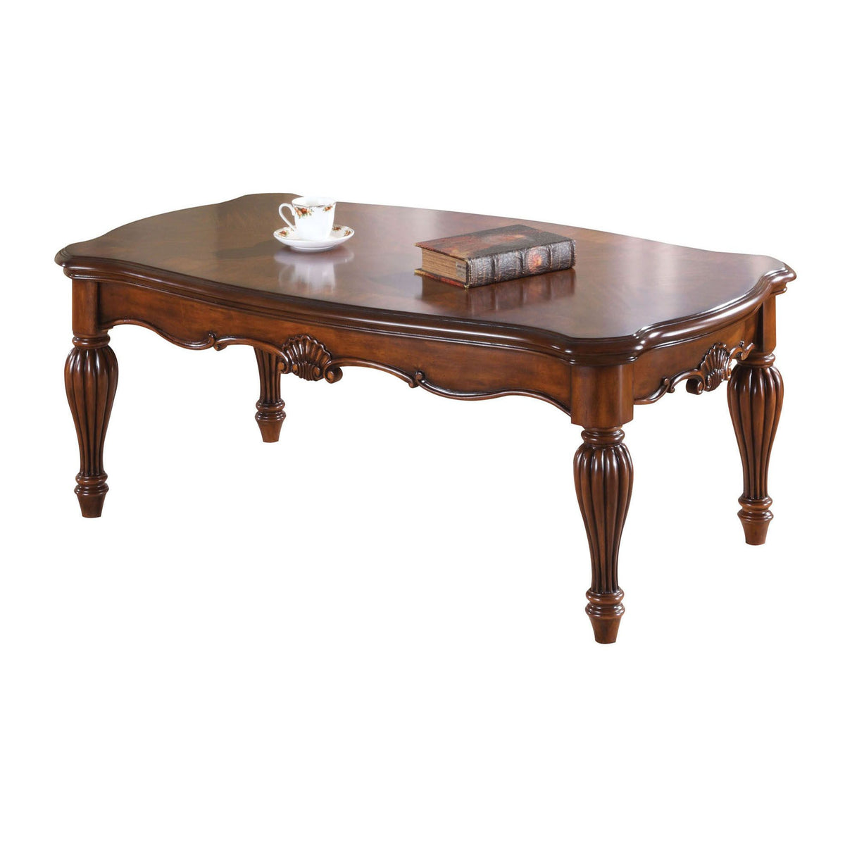 Cherry Rectangle Coffee Table with Turned Legs