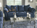 Aruca Sensations Microfiber Pillow Back Sofa, Navy Blue
