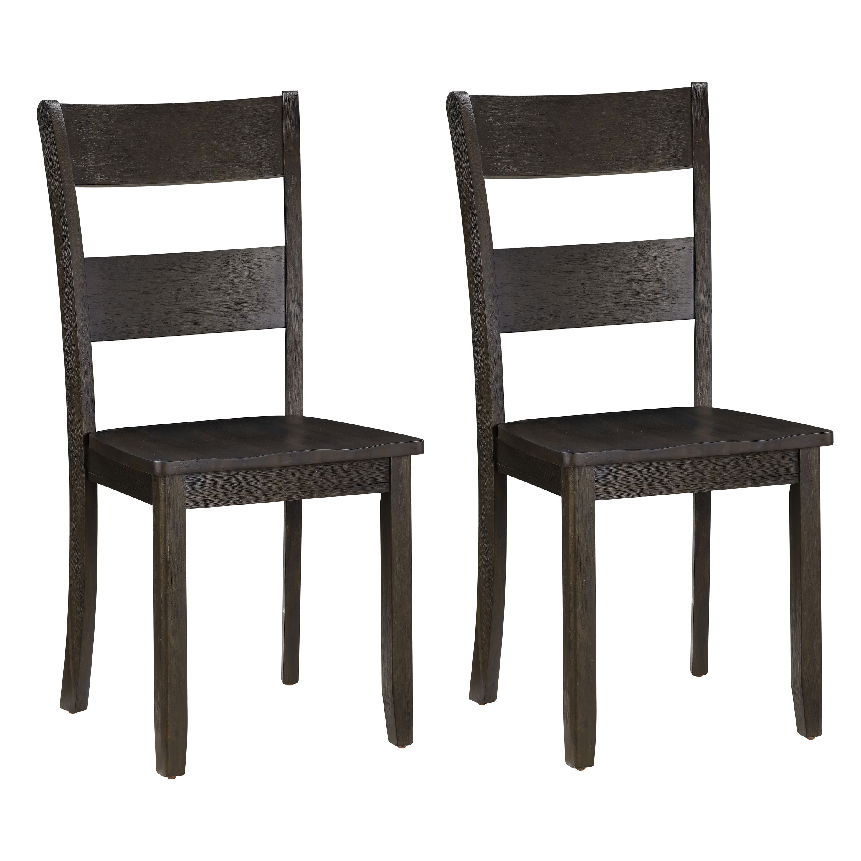 Distressed Walnut Ladder Back Side Chairs (Set of 2)