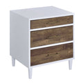 White and Weathered Oak 3-drawer Accent Table