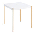 White and Gold Square End Table