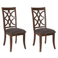 Brown and Dark Walnut Cross Back Side Chairs (Set of 2)