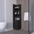 Sunriver Corner Shelf with Cabinet, 3-Tier Shelf, Metal Handles