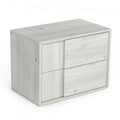 Wooden Nightstand with 2 Self Closing Drawers, White