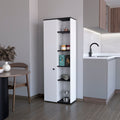 White and Black 1-Door Multistorage Kitchen Pantry