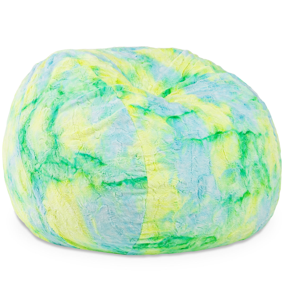 Jaxx Saxx 3 Foot Bean Bag Chair - Faux Fur - Fun Colors, Firefly Yellow