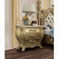 Gold 3-Drawer Nightstand