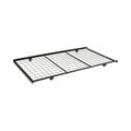 Twin Trundle Bed Frame, Rolling Caster Wheels, Sturdy Gridlike Frame, Black