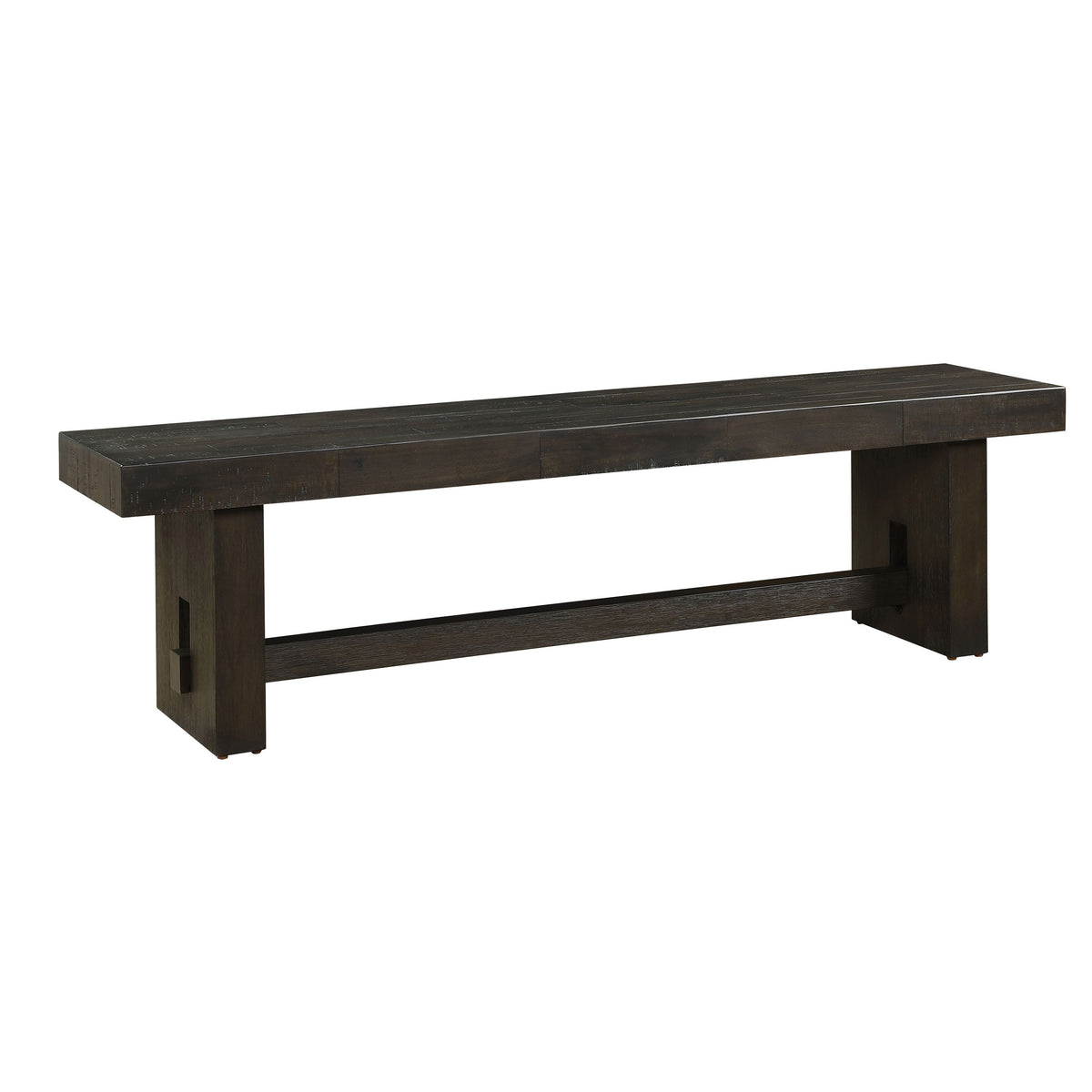 Distressed Walnut Armless Bench