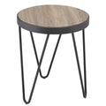 Weathered Grey Oak and Black End Table