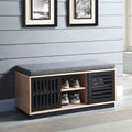 Oak and Espresso Bench with Storage