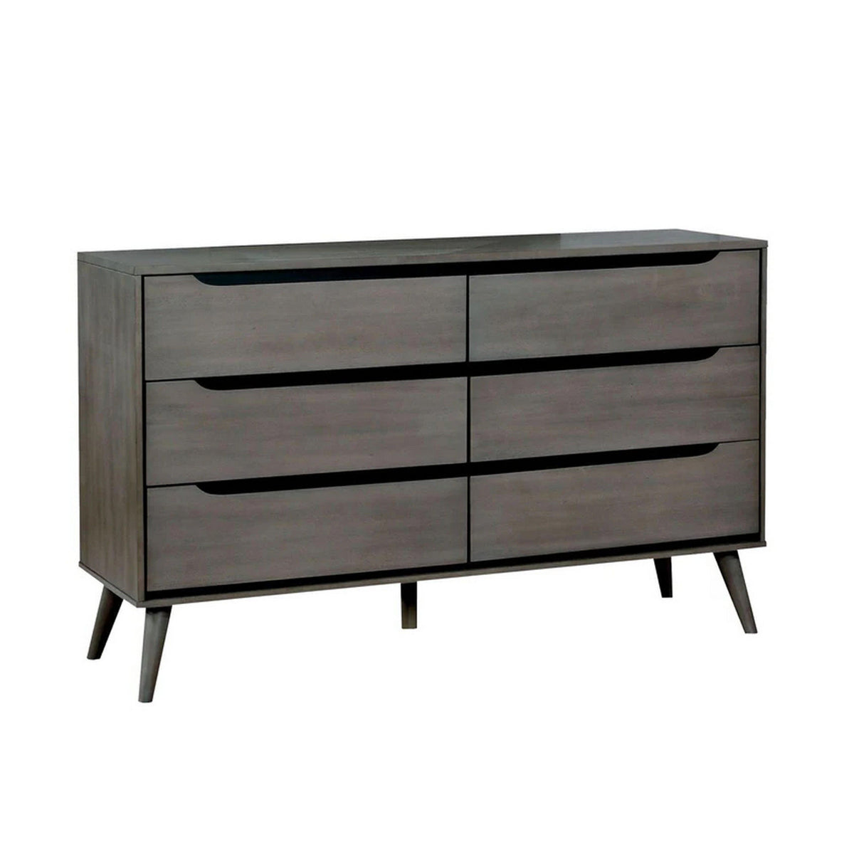 Splendiferously Modern Minimal Style Wooden Dresser, Gray Finish
