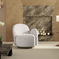 Duo 31.5 RAF One-Arm Swivel Accent Chair, Multi-Greige Beige Chenille