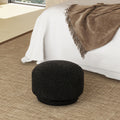 Fuji 15 Mushroom Footstool Ottoman, Ebony Black Boucle