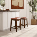 Barlow 24.5 Backless Saddle Counter Stool, Leather