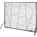 VEVOR Fireplace Screen Single Panel, Sturdy Iron Mesh Fireplace Screen, 35.6(L) x28.4(H) Spark Guard Cover, Simple Installation,