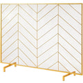 VEVOR Fireplace Screen Single Panel, Sturdy Iron Mesh Fireplace Screen, 38.6(L) x29.8(H) Spark Guard Cover, Simple Installation,