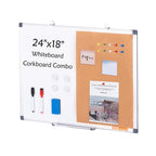 Vevor 24'X 18' Whiteboard & Cork Board Combo With Aluminum Frame For School Home