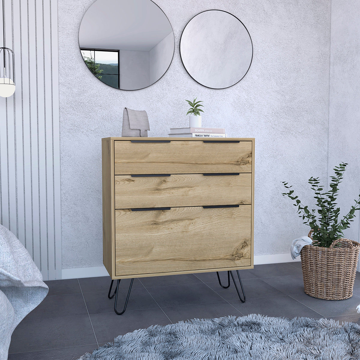 Drawer Dresser Hartly, Bedroom, Light Oak
