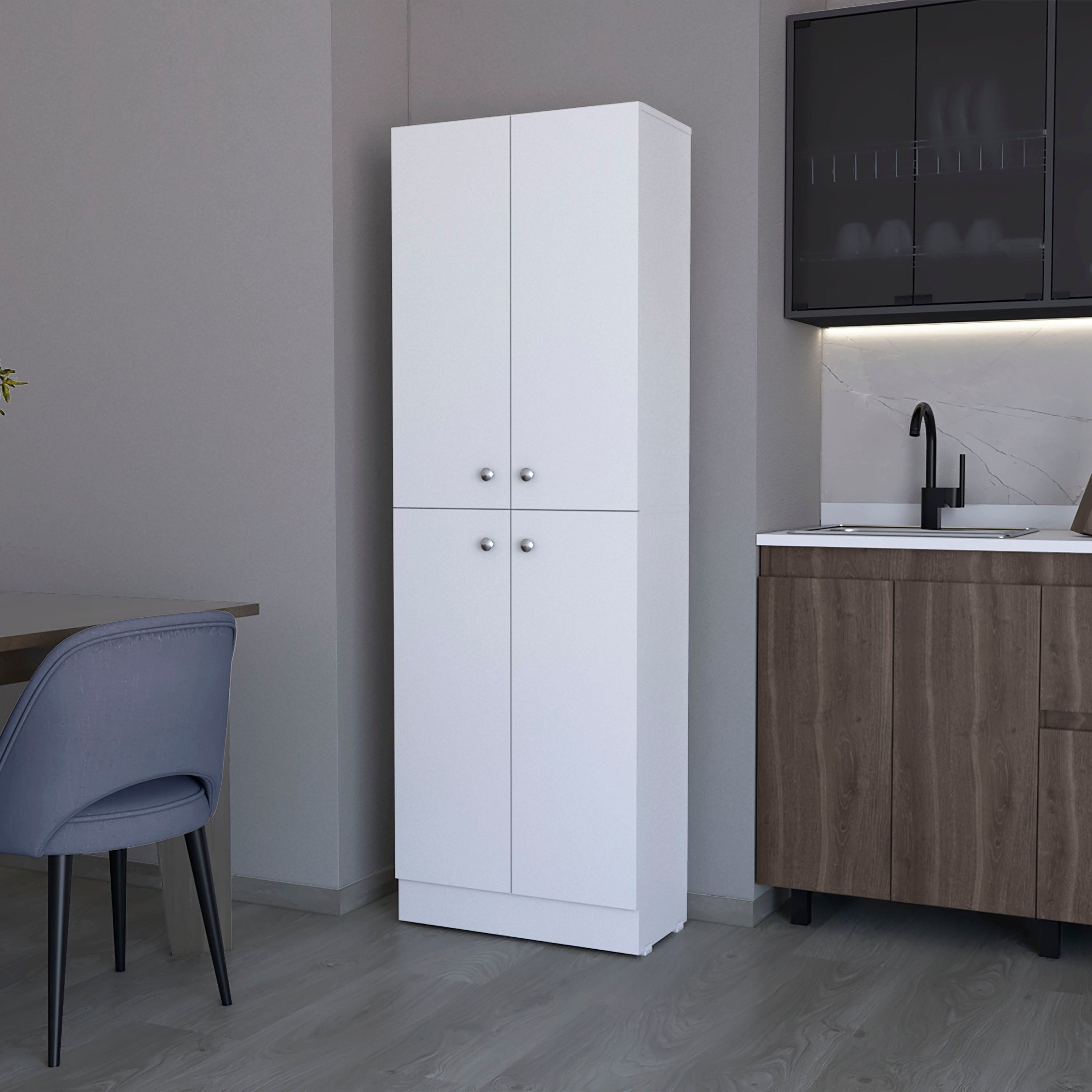 Cameron Pantry Cabinet with 4 doors and 5 hidden shelves