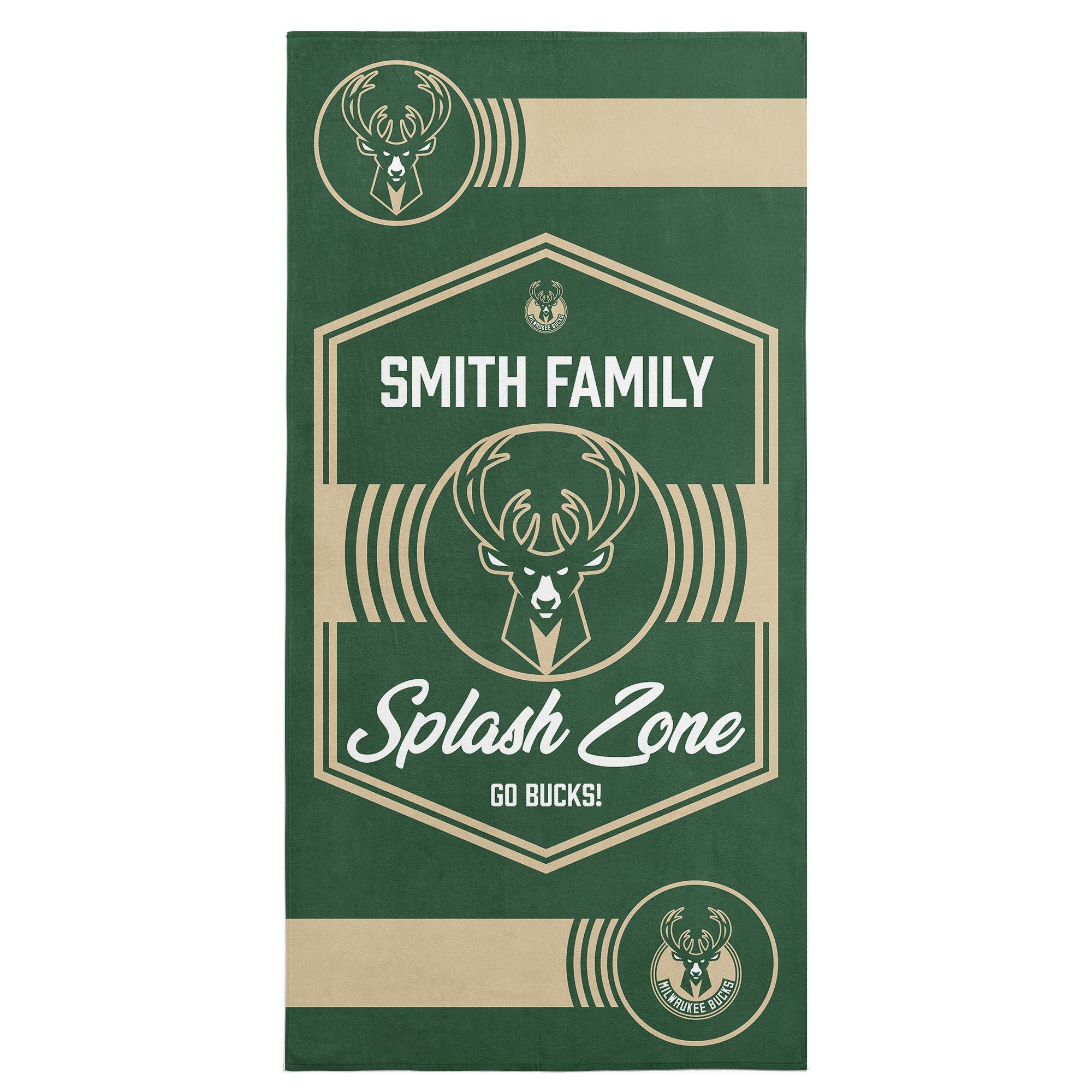 NBA Milwaukee Bucks Dominion Personalized Beach Towel 3060 Inches
