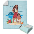 Disney Moana 2 Island Pattern Silk Touch Sherpa Throw Blanket 50X60 Inches