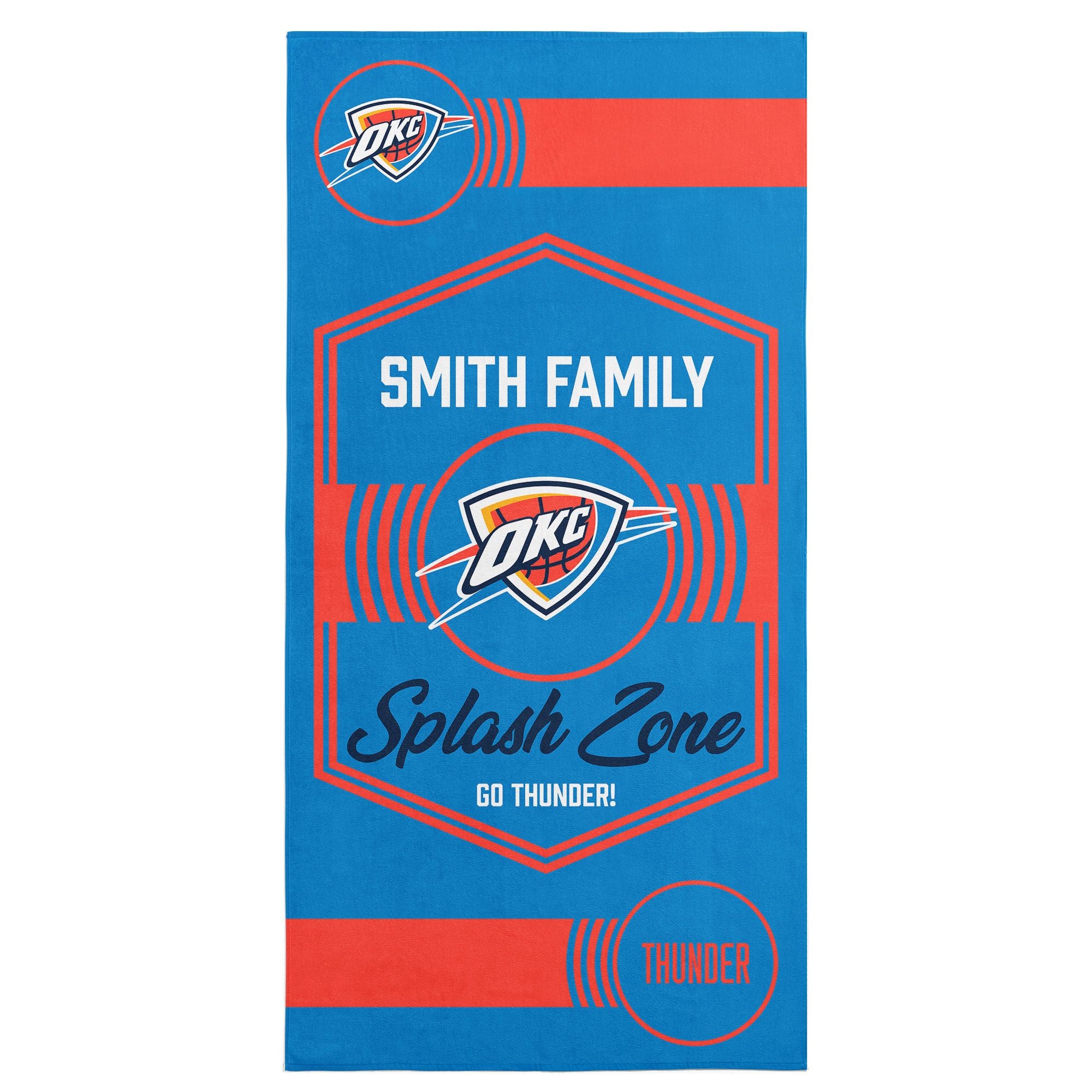 NBA Oklahoma City Thunder Dominion Personalized Beach Towel 3060 Inches