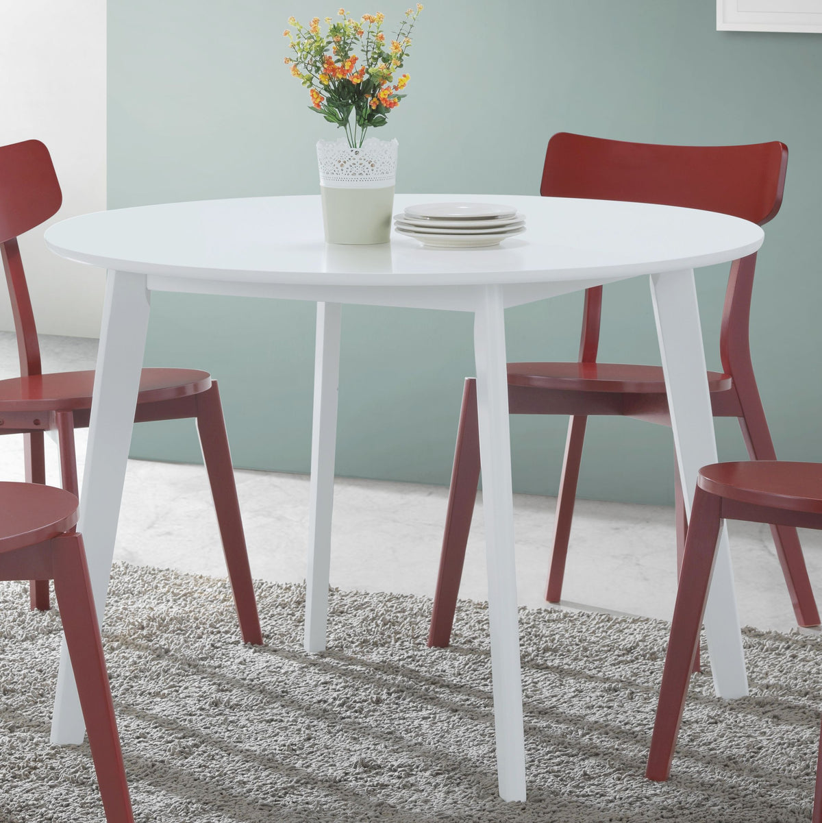 Roma Contemporary White Round Dining Table