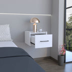 Depot E-Shop Yorktown Floating Nightstand, Space-Saving Design With Handy Drawer And Surface, White