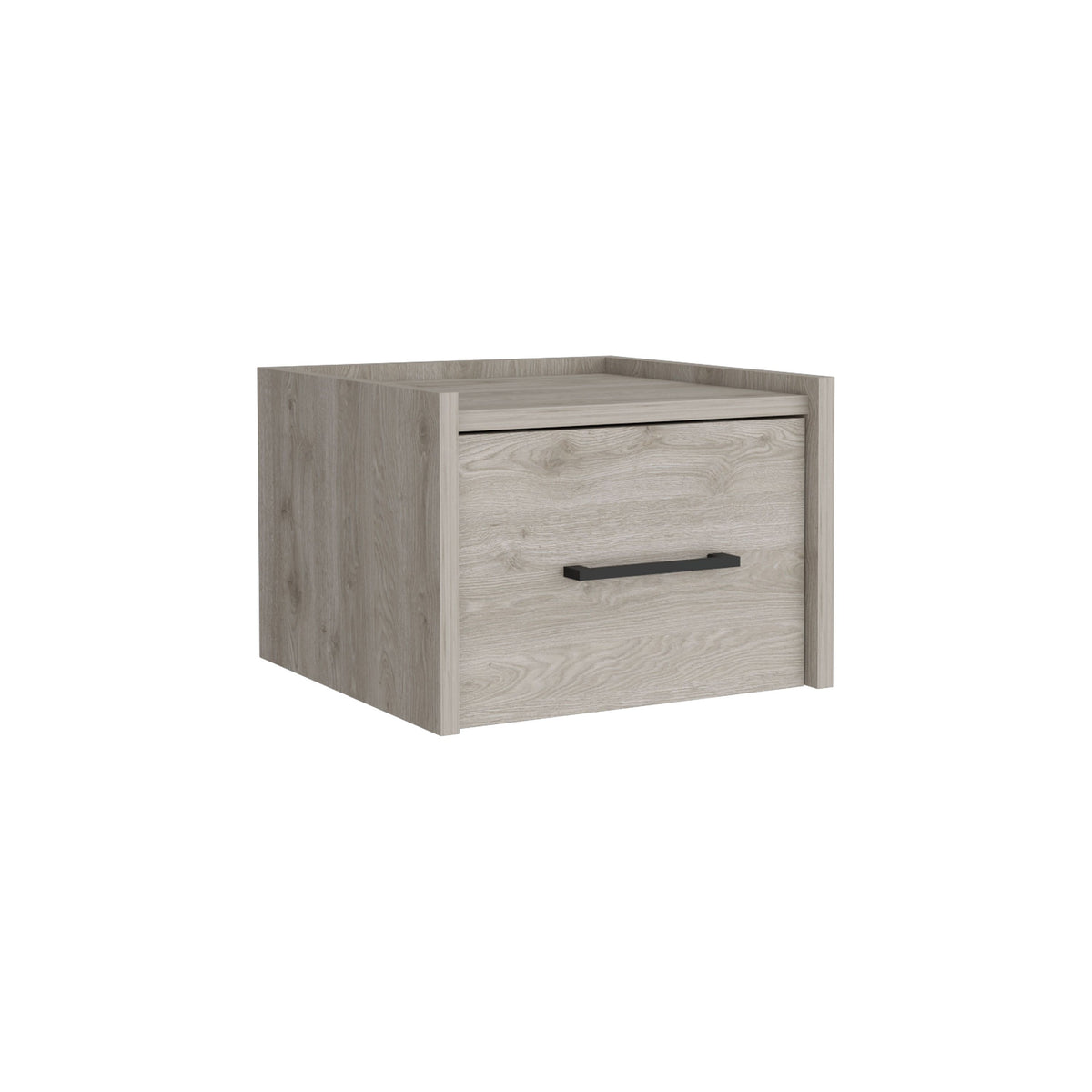 Depot E-Shop Yorktown Floating Nightstand, Space-Saving Design With Handy Drawer And Surface, Light Gray