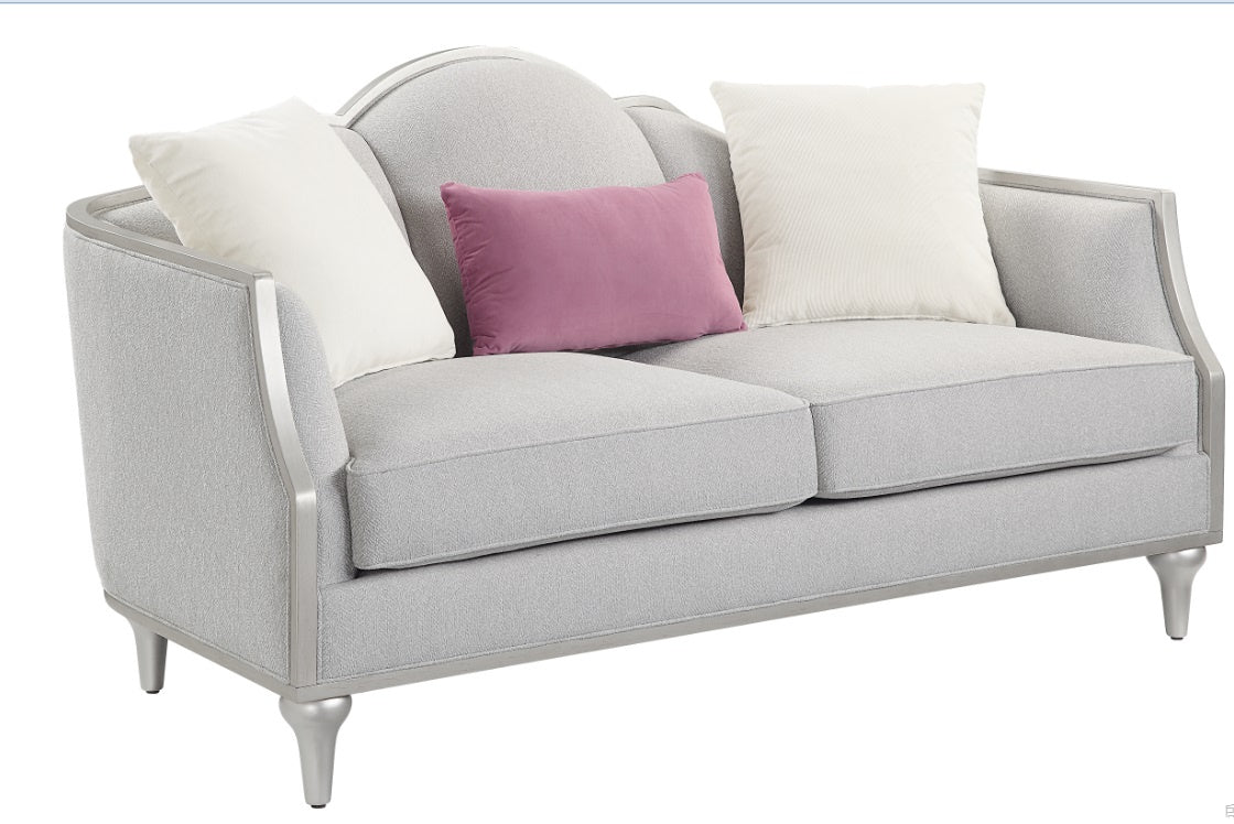 Acme Kasa Loveseat W/3 Pillows, Beige Linen Lv01500