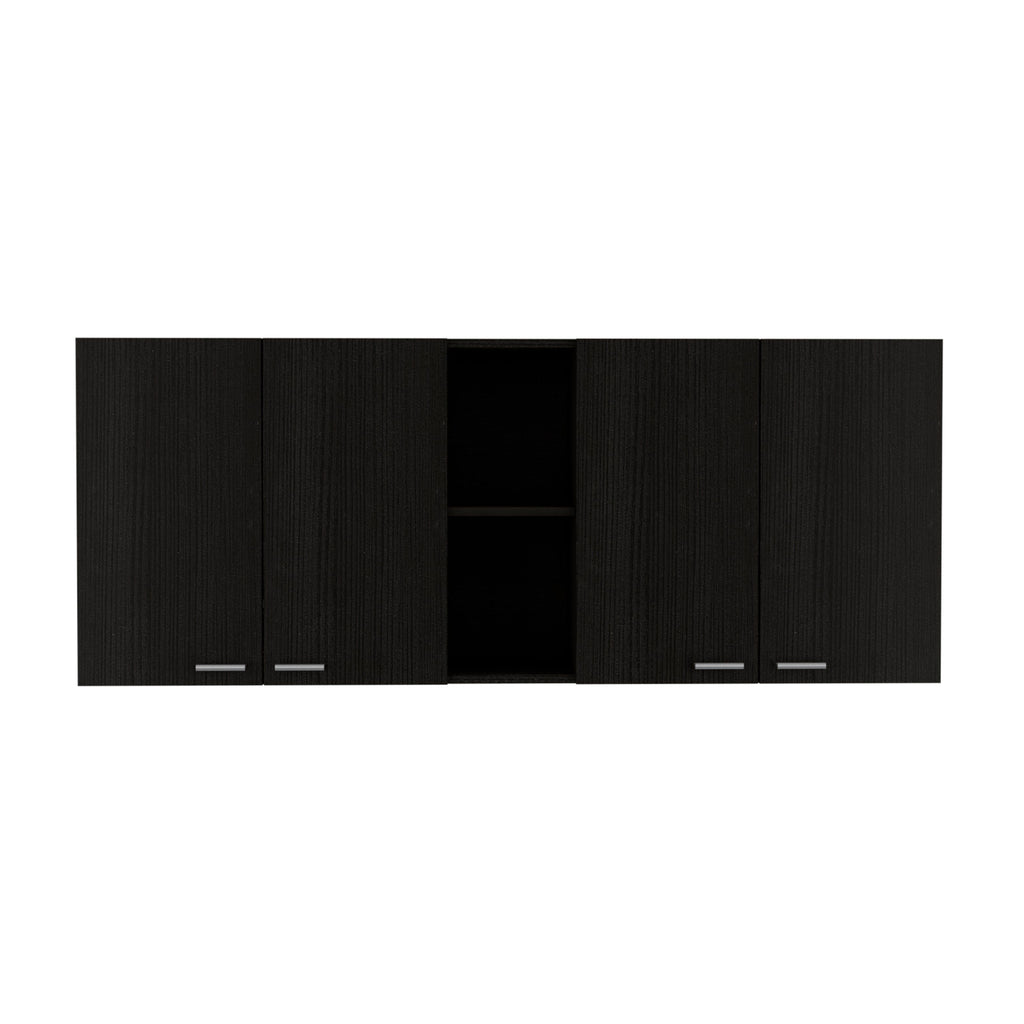Depot E-Shop Luther 2 Piece Kitchen Set, Wall Cabinet + Utility Sink Cabinet, Black/White