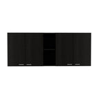 Depot E-Shop Luther 2 Piece Kitchen Set, Wall Cabinet + Utility Sink Cabinet, Black/White