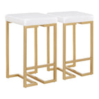 Midas 26 Contemporary-glam Counter Stool in Gold with White Velvet Cushion by LumiSource - Set of 2