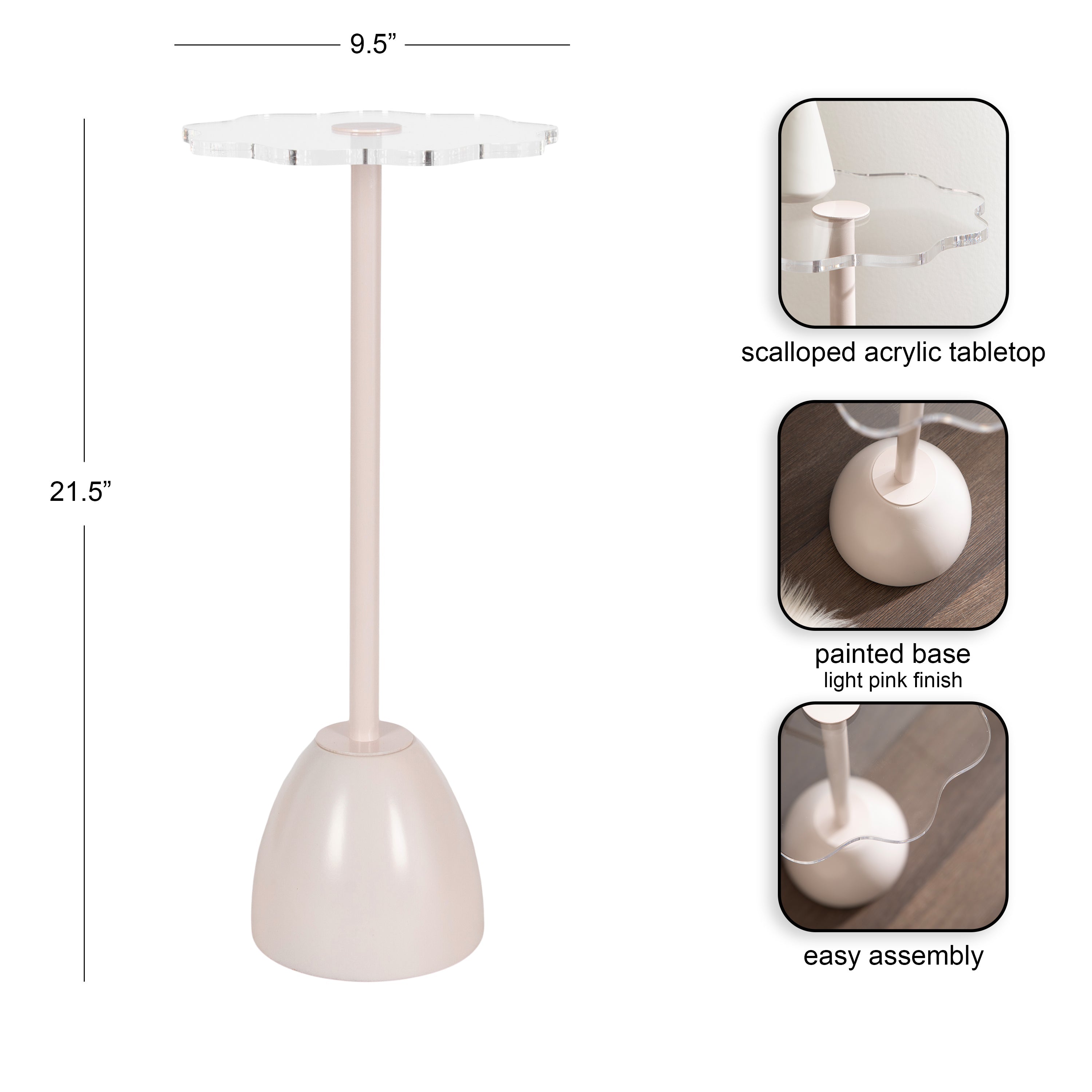 Acari Scalloped Drink Table